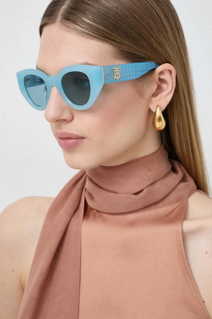 Burberry Meadow Blue Cat Eye Ladies Sunglasses